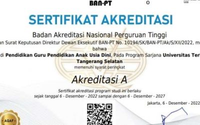 Prodi PG PAUD UT Mendapat Akreditasi A dari BAN PT